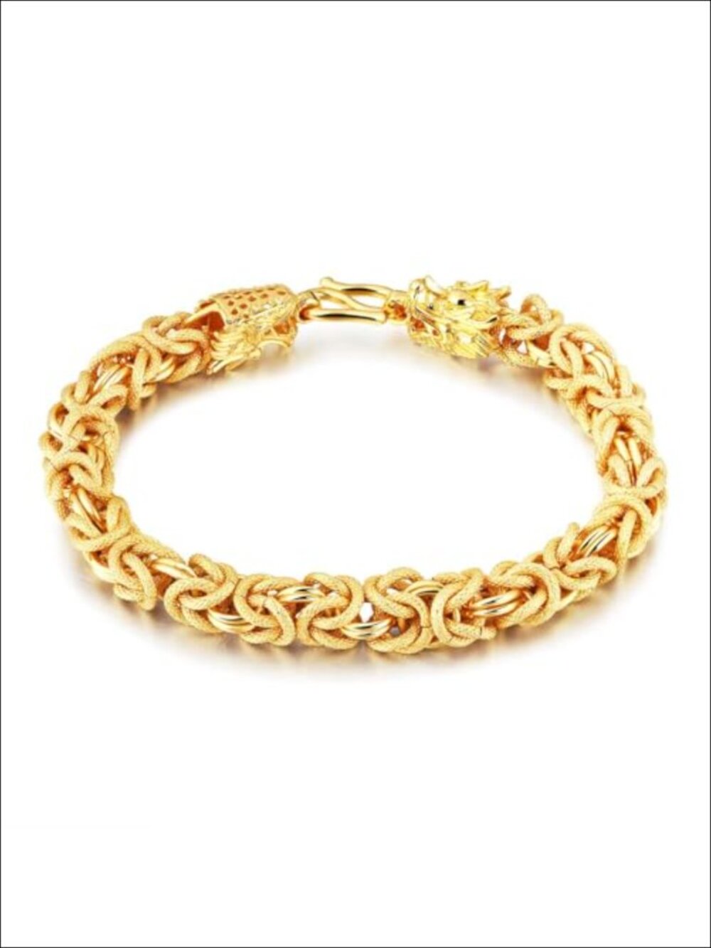 Double-Headed Golden Dragon Bracelet - Wealth, Strength & Protection